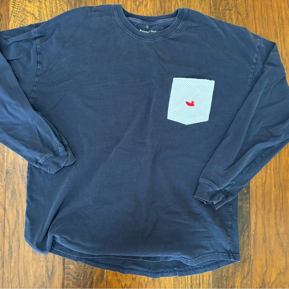 Southern Marsh - Navy Long Sleeve Shirt size large